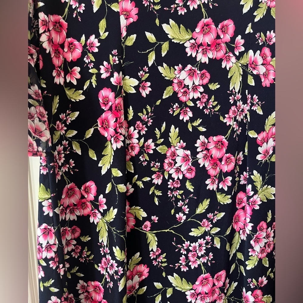 Chelsea Taylor Floral Bell Sleeve Mid Length Dress Women’s Size 8 - Picture 5 of 16